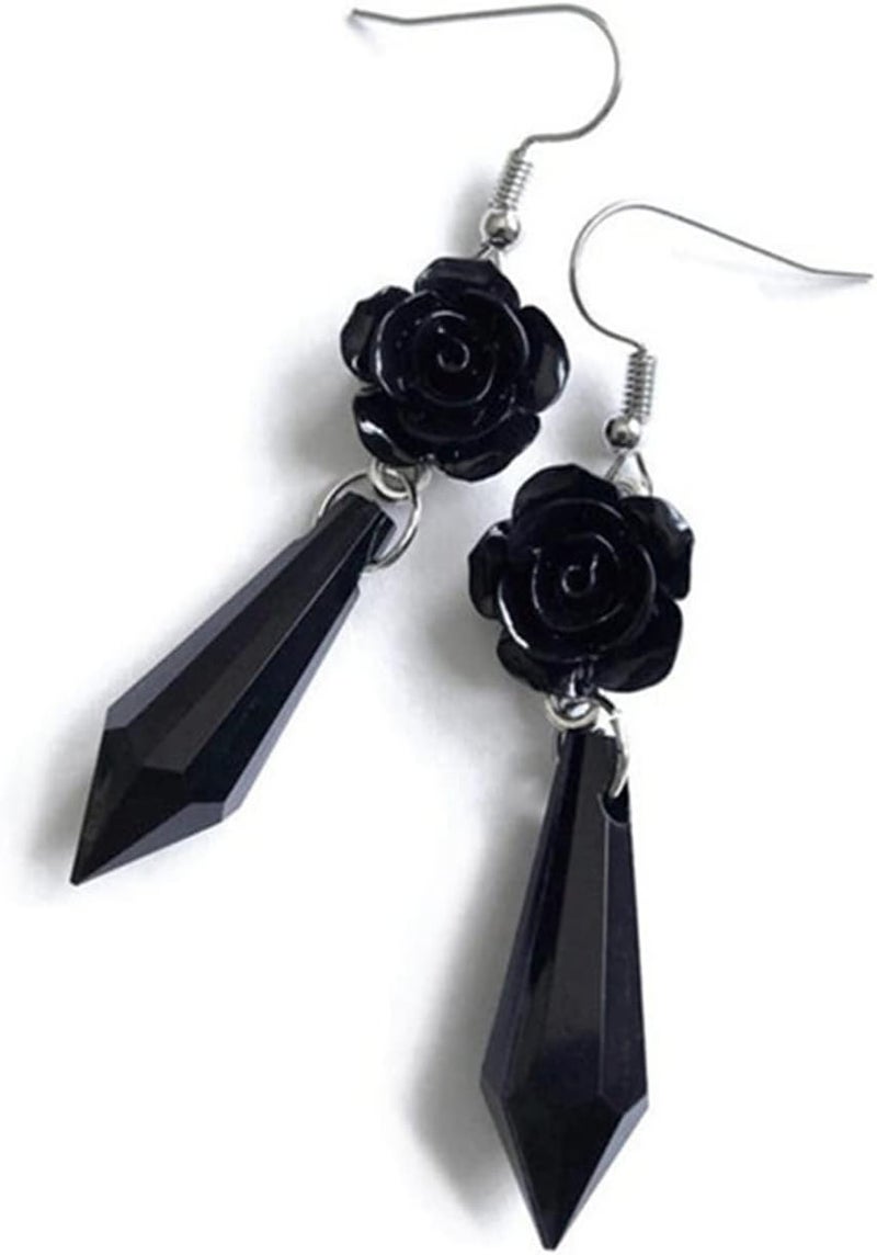 MIFYNN Gothic Dark Bat Dangle Earrings Red Black Crystal Gems Bat Earrings Punk Rock Style Bats Animal Earrings Halloween Costumes Earrings Jewelry for Women - Image 1